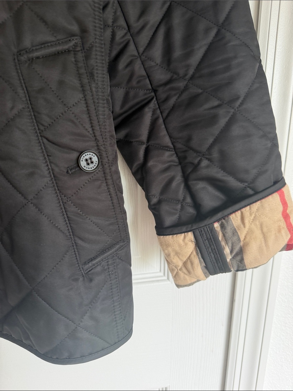 Burbey Quilted Women’s Jacket with Signature Check - Picture 5 of 10